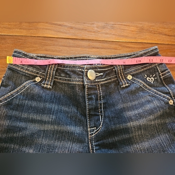 JUSTICE GIRL'S BOOTCUT MID-RISE OUTWARD STITCHING DETAIL SUPERCUTE JEANS SIZE 12 - Picture 14 of 16